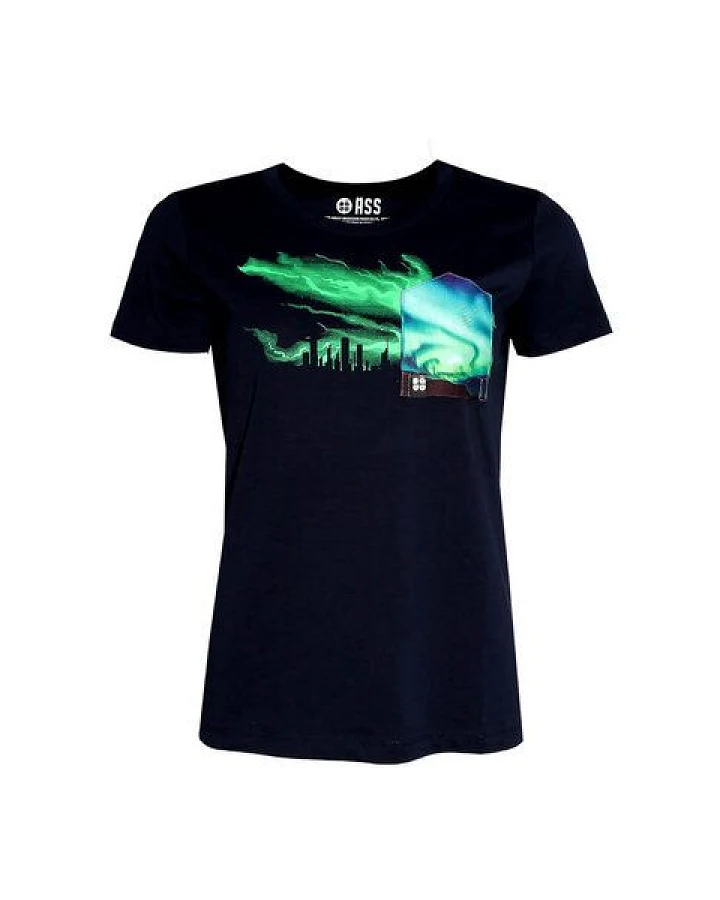 FÄDD Damen T-Shirt Rundhals aus Bio-Baumwolle "Nordlicht BT" Navy Schwarz