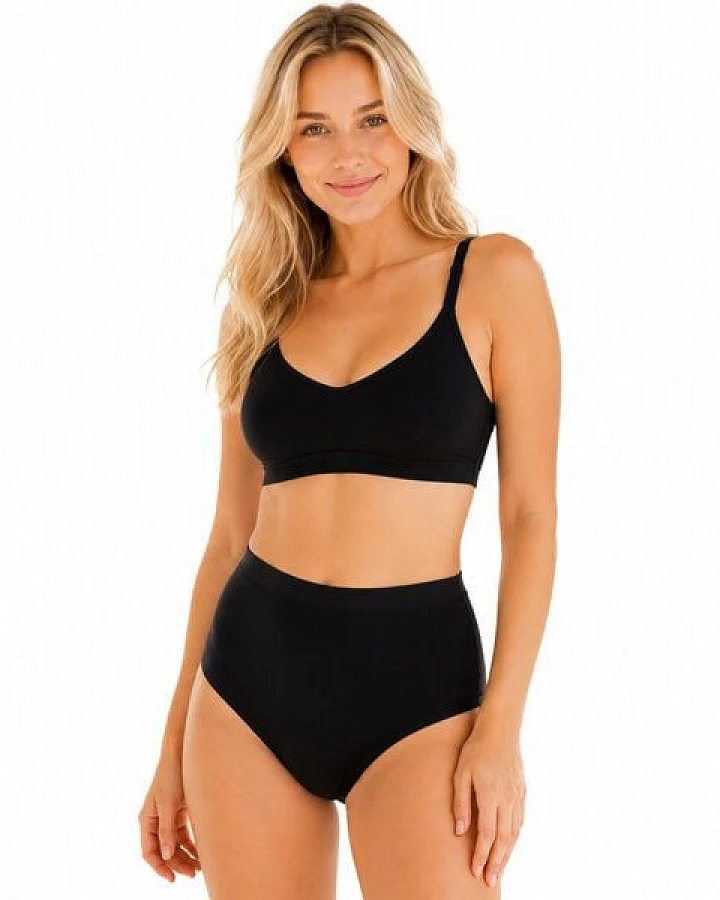 Bruno Barella GOTS® Zertifizierter Maxi Slip Damen Schwarz aus Bio-Baumwolle – Weich & Hautfreundlich