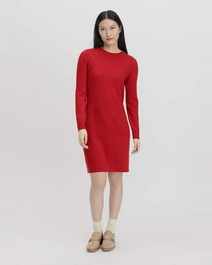 hessnatur Strickkleid Mini Regular aus weicher Schurwolle mit Kaschmir