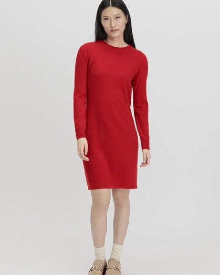 hessnatur Strickkleid Mini Regular aus weicher Schurwolle mit Kaschmir
