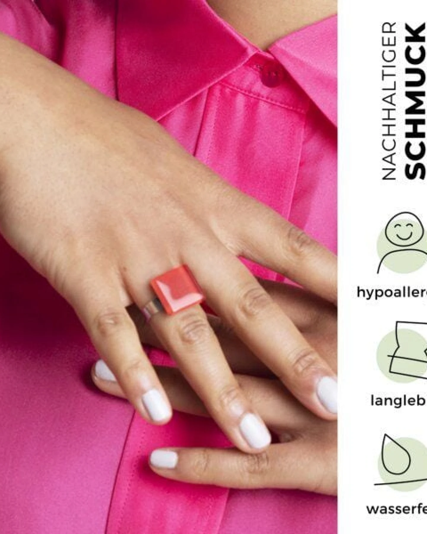 ALEXASCHA Minimalistischer Ring aus Glas, klein – Ansicht 3