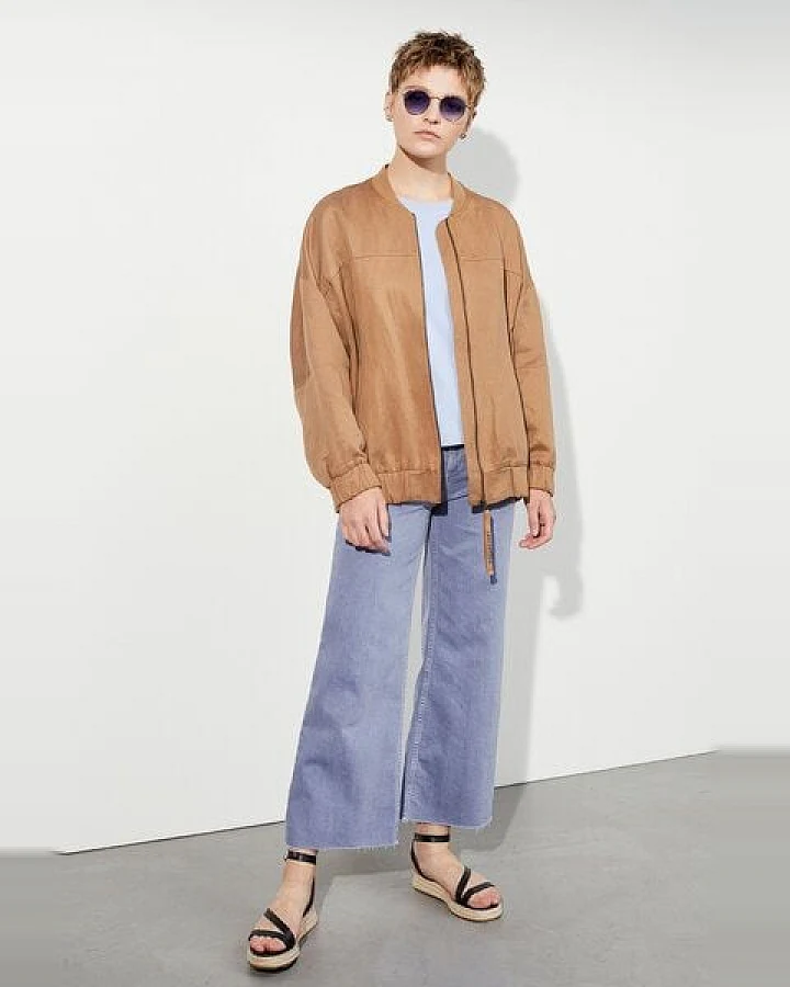 LangerChen Oversized Blouson KENORA aus Heavy Tencel Linen, Tobacco