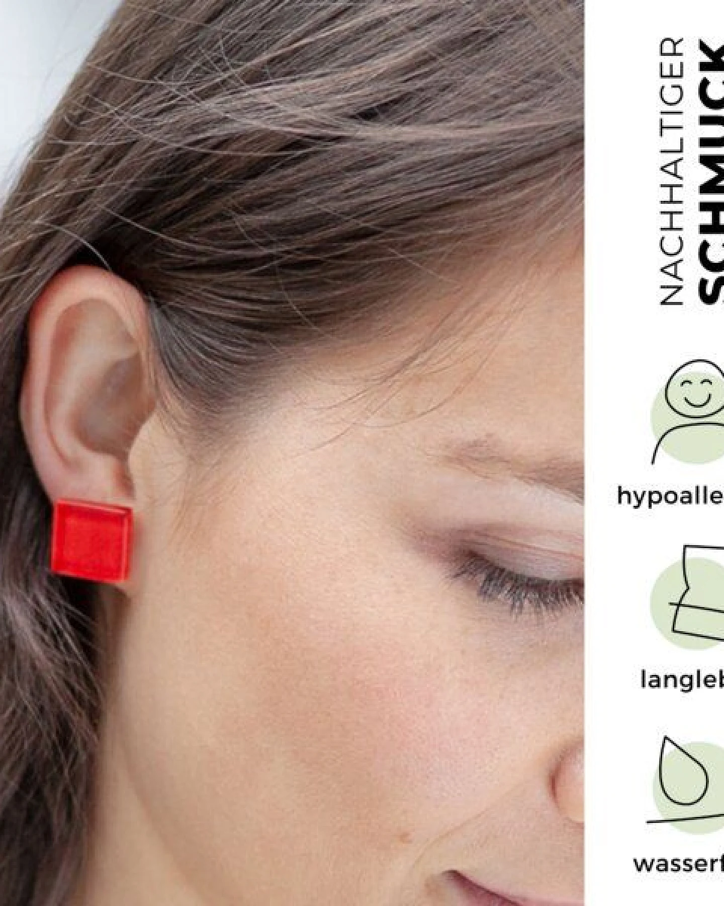 ALEXASCHA Minimalistische Ohrclips aus Glas – Ansicht 3