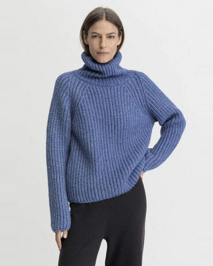 hessnatur Rollkragen Pullover Relaxed aus Alpaka mit Bio-Baumwolle