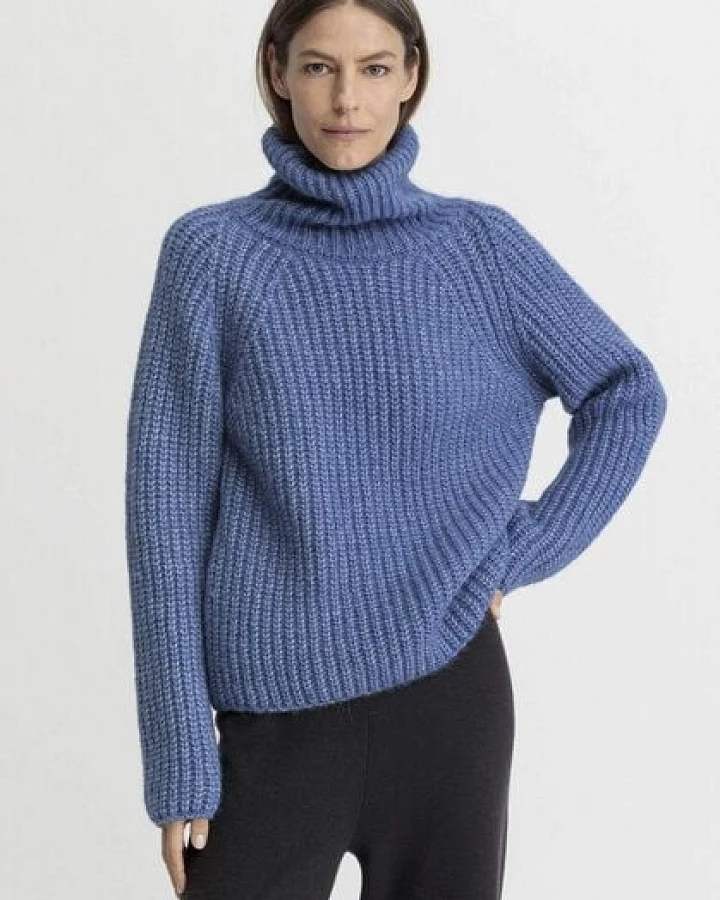 hessnatur Rollkragen Pullover Relaxed aus Alpaka mit Bio-Baumwolle