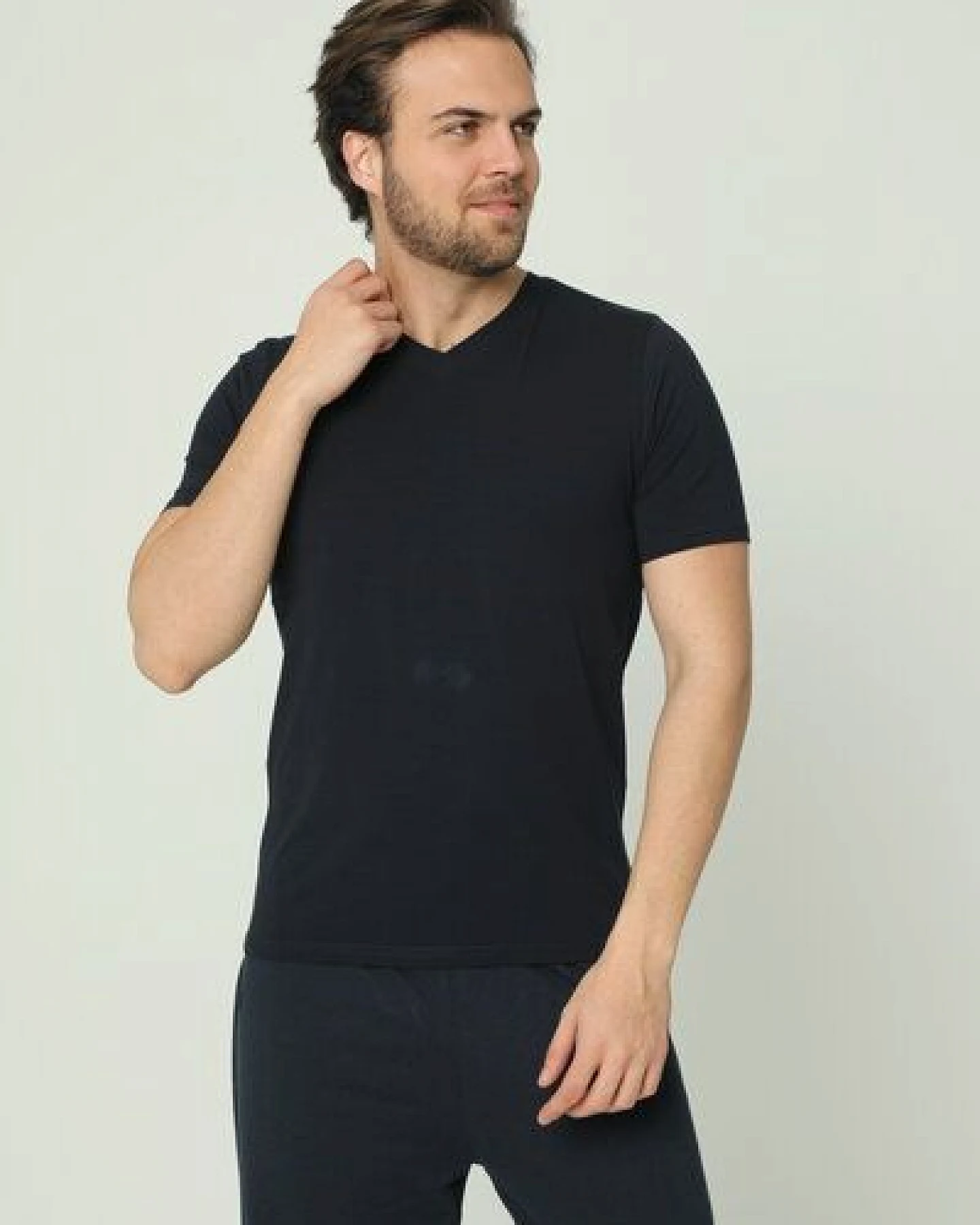 Bruno Barella "3er Pack" GOTS zertifizierte Biobaumwolle Herren T-Shirt – Ansicht 3