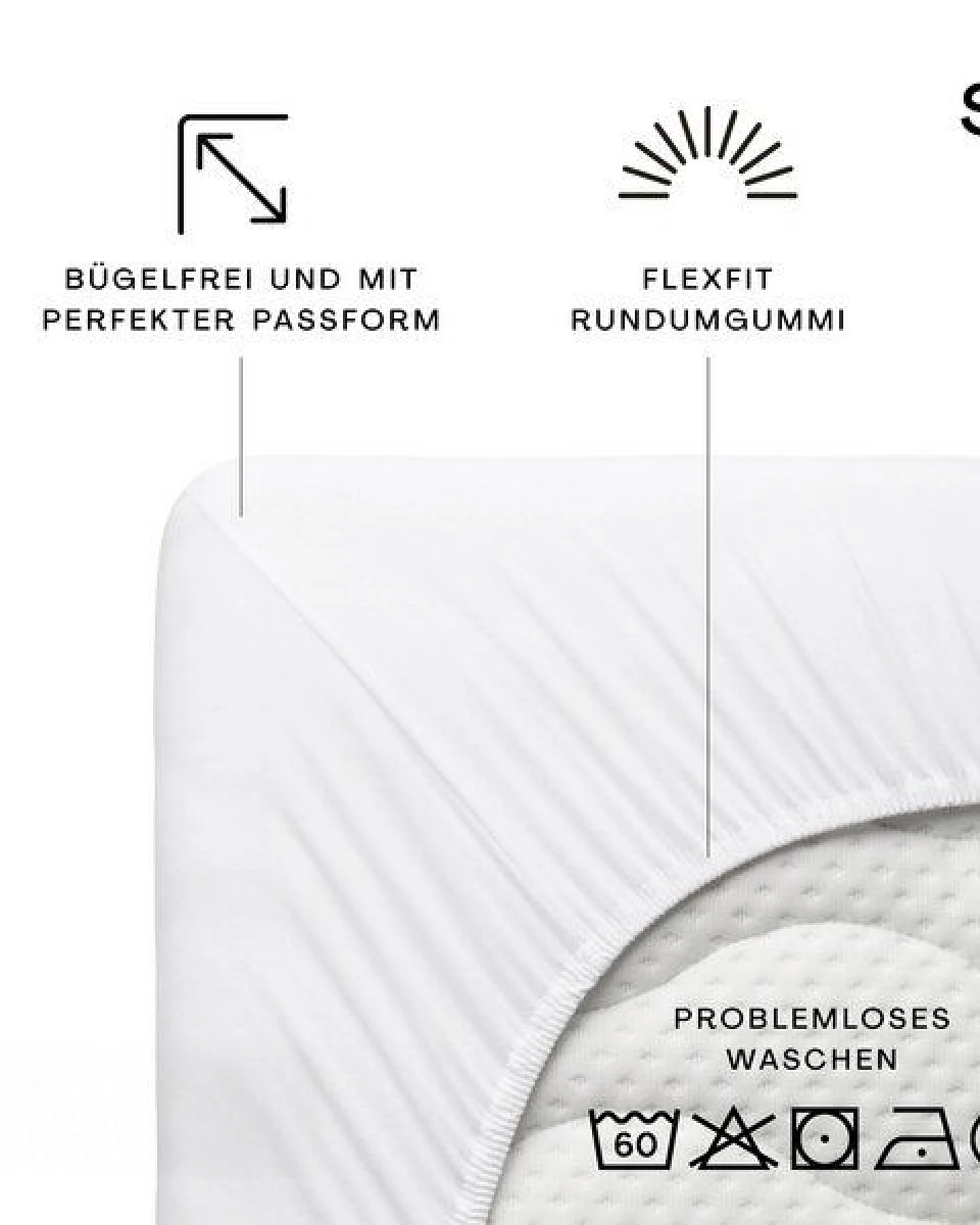 Schlafgut Spannbettlaken Premium - 95% Bio-Makobaumwolle, 5% Elasthan - Matratzenhöhe von 18-35cm – Ansicht 2