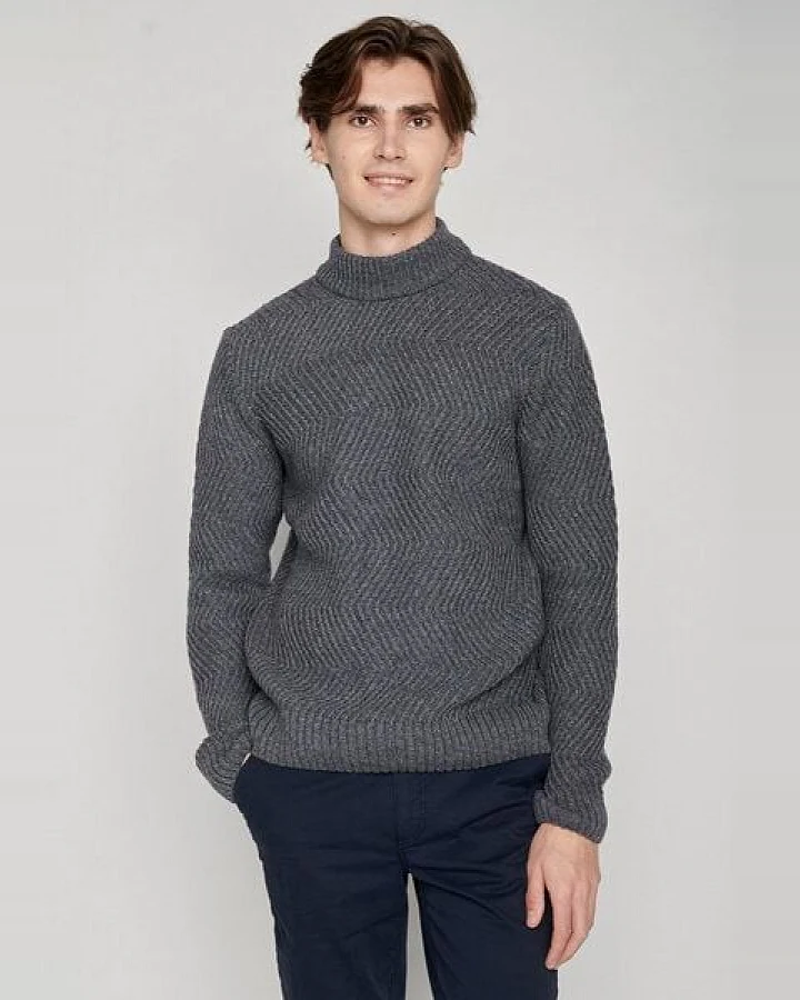 GREENBOMB Basic Go - Gemütlicher Strickpullover aus Woll Mix / Fair & Vegan