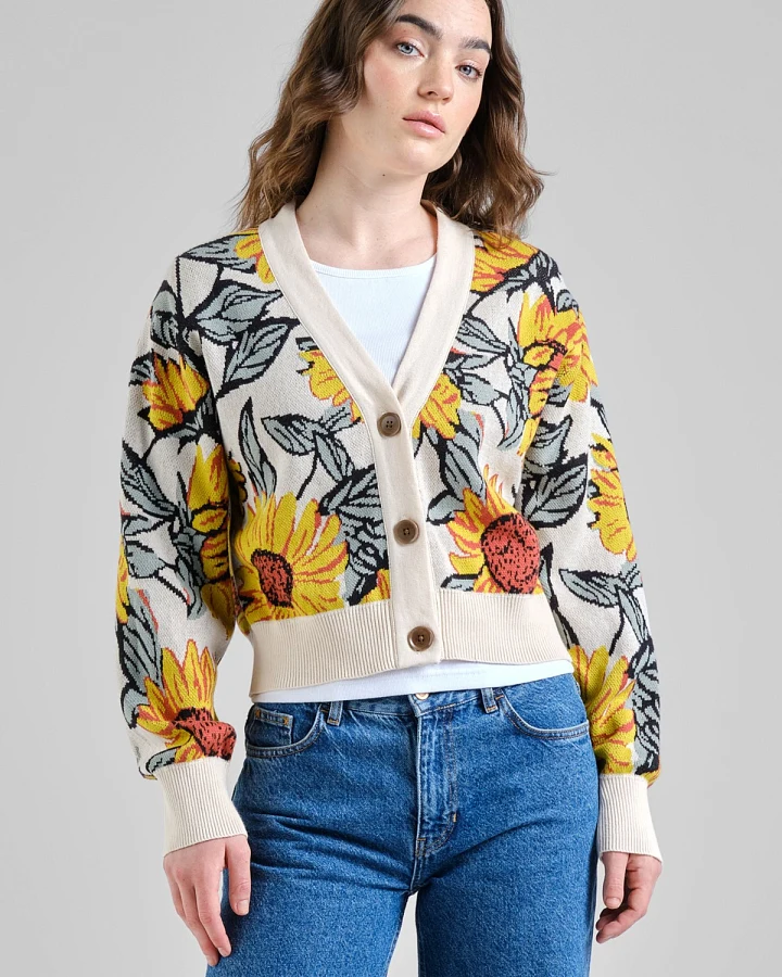 Cardigan Kanan Sunflower AOP Off White