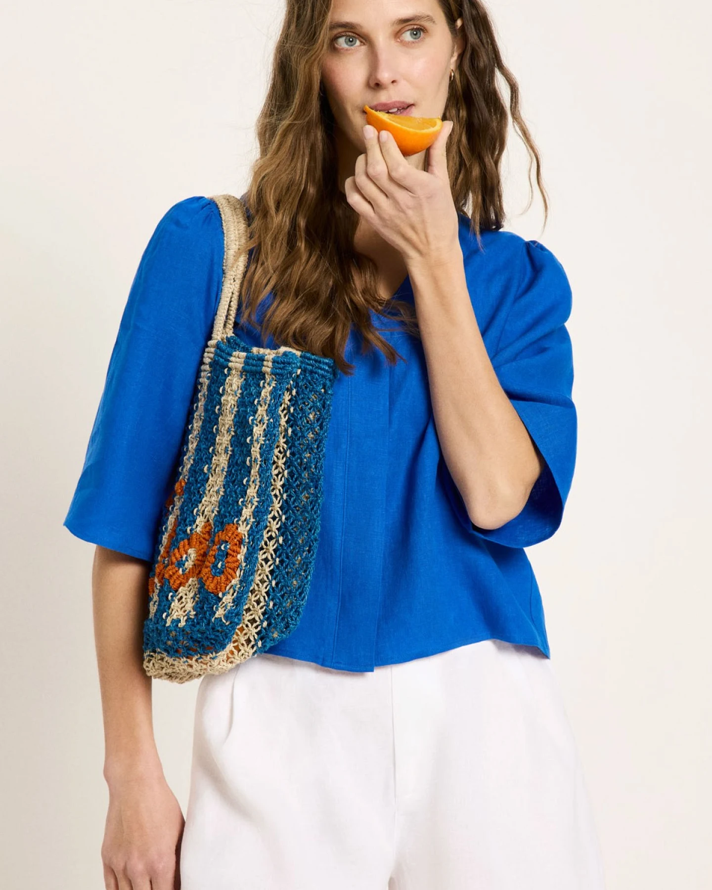 Bluse 3/4 Arm Blau – Ansicht 2