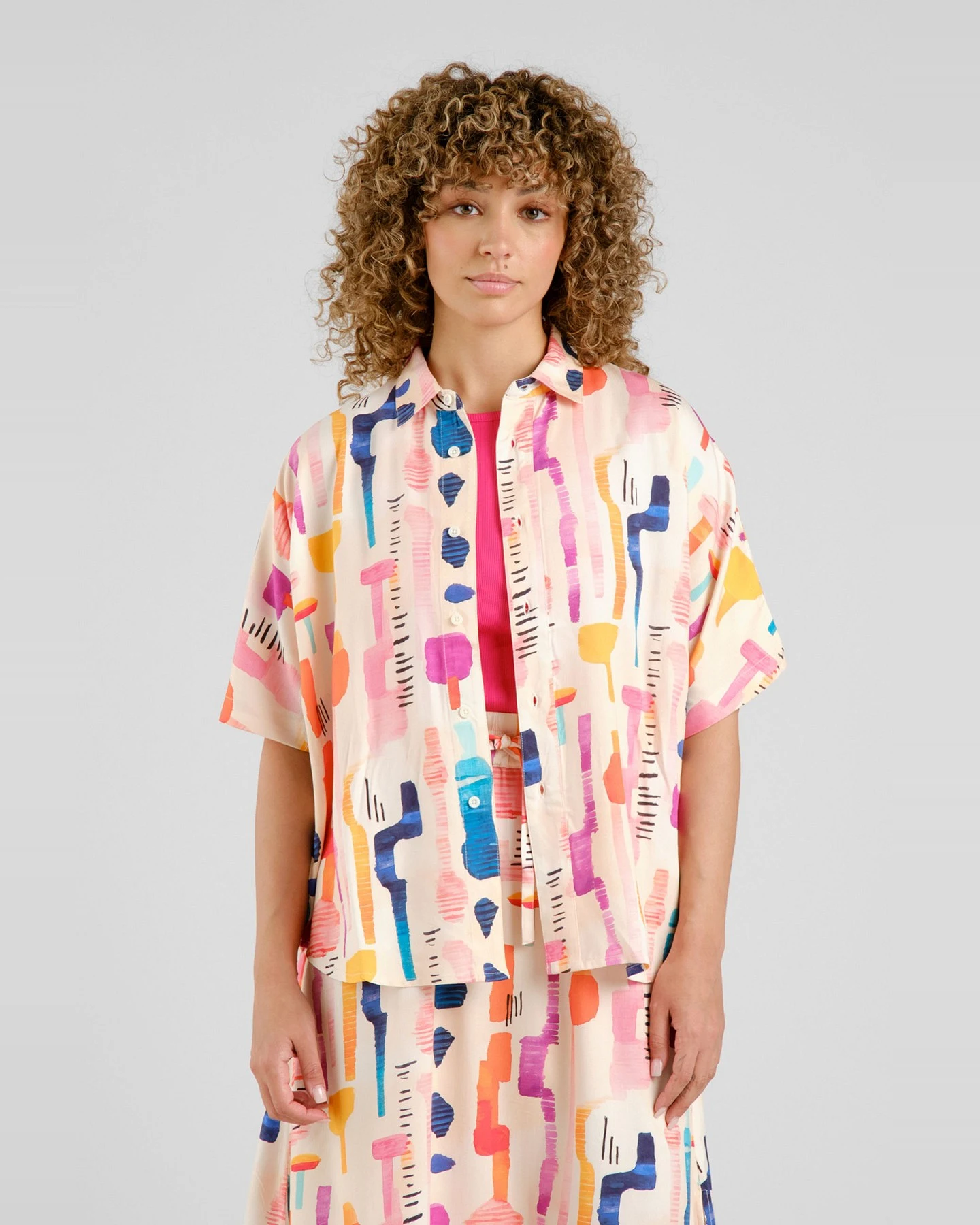 Bluse Alsvik Summer Abstract Pink – Ansicht 3