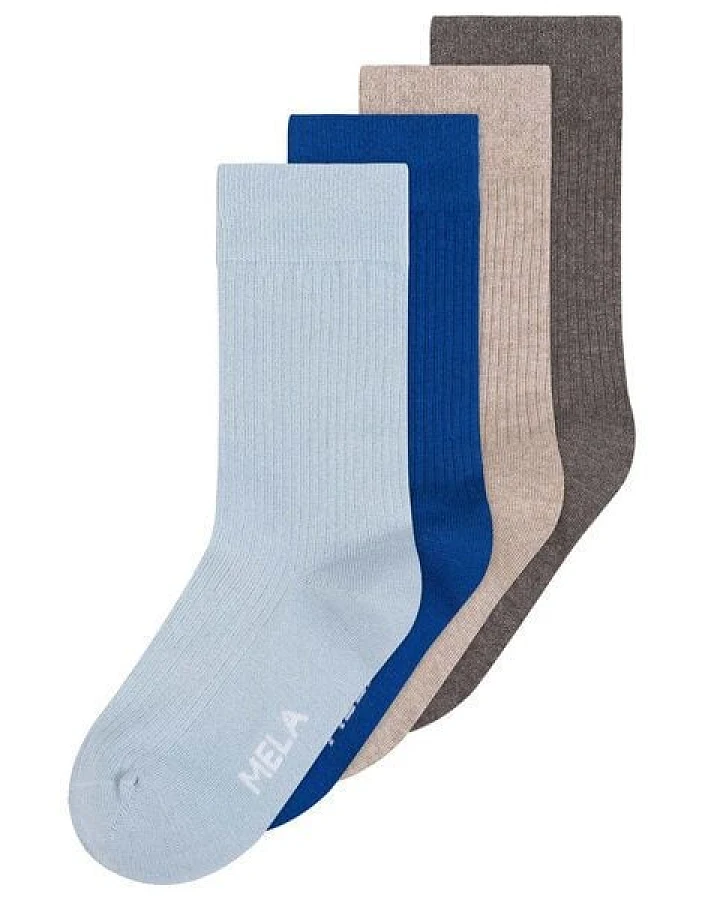MELA 4 Paar Ripp-Socken aus Biobaumwoll-Mix