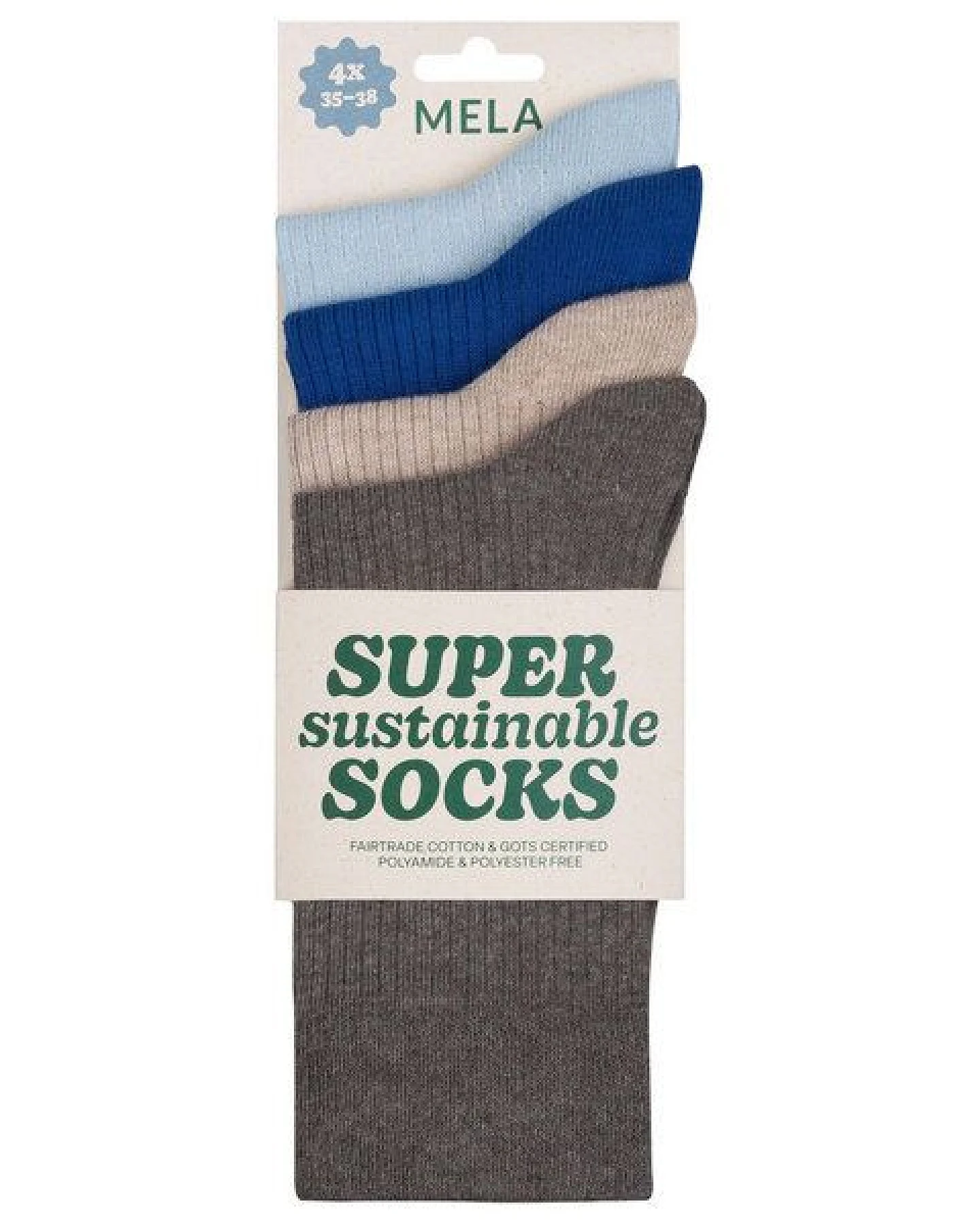 MELA 4 Paar Ripp-Socken aus Biobaumwoll-Mix – Ansicht 2