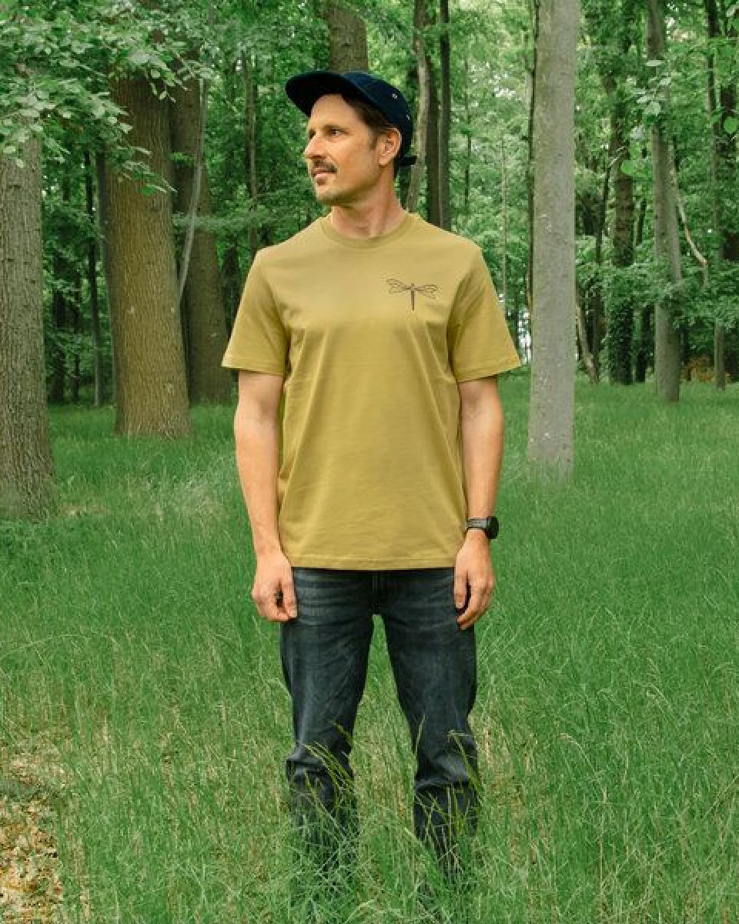 Cmig Libelle T-Shirt in faded olive – Ansicht 4