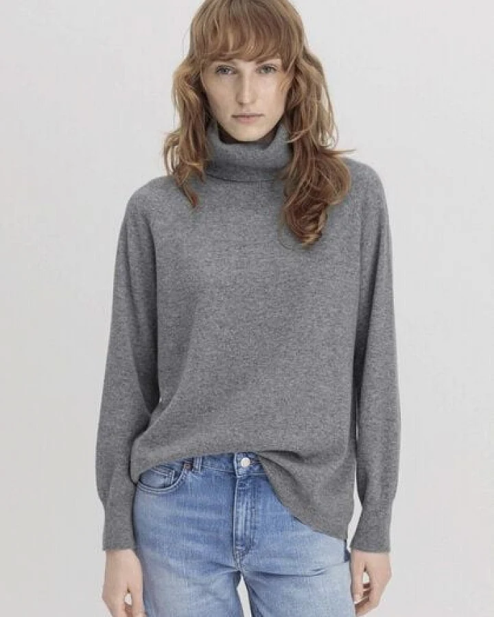 hessnatur Pullover Rollkragen Relaxed aus weicher Schurwolle mit Kaschmir