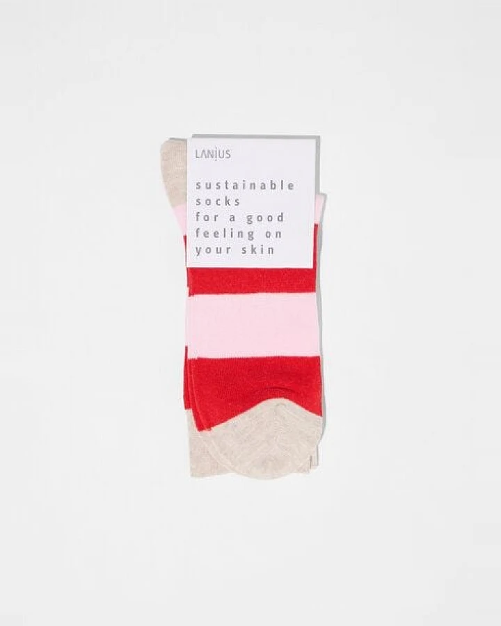 LANIUS Socken mit Blockstreifen (GOTS)