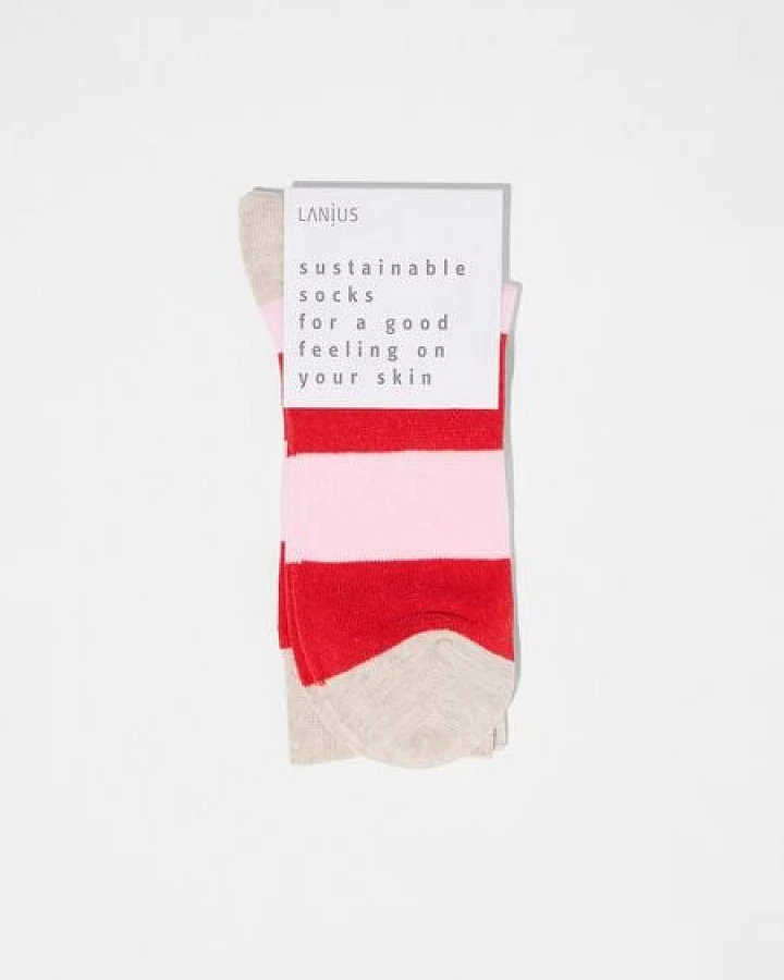 LANIUS Socken mit Blockstreifen (GOTS)