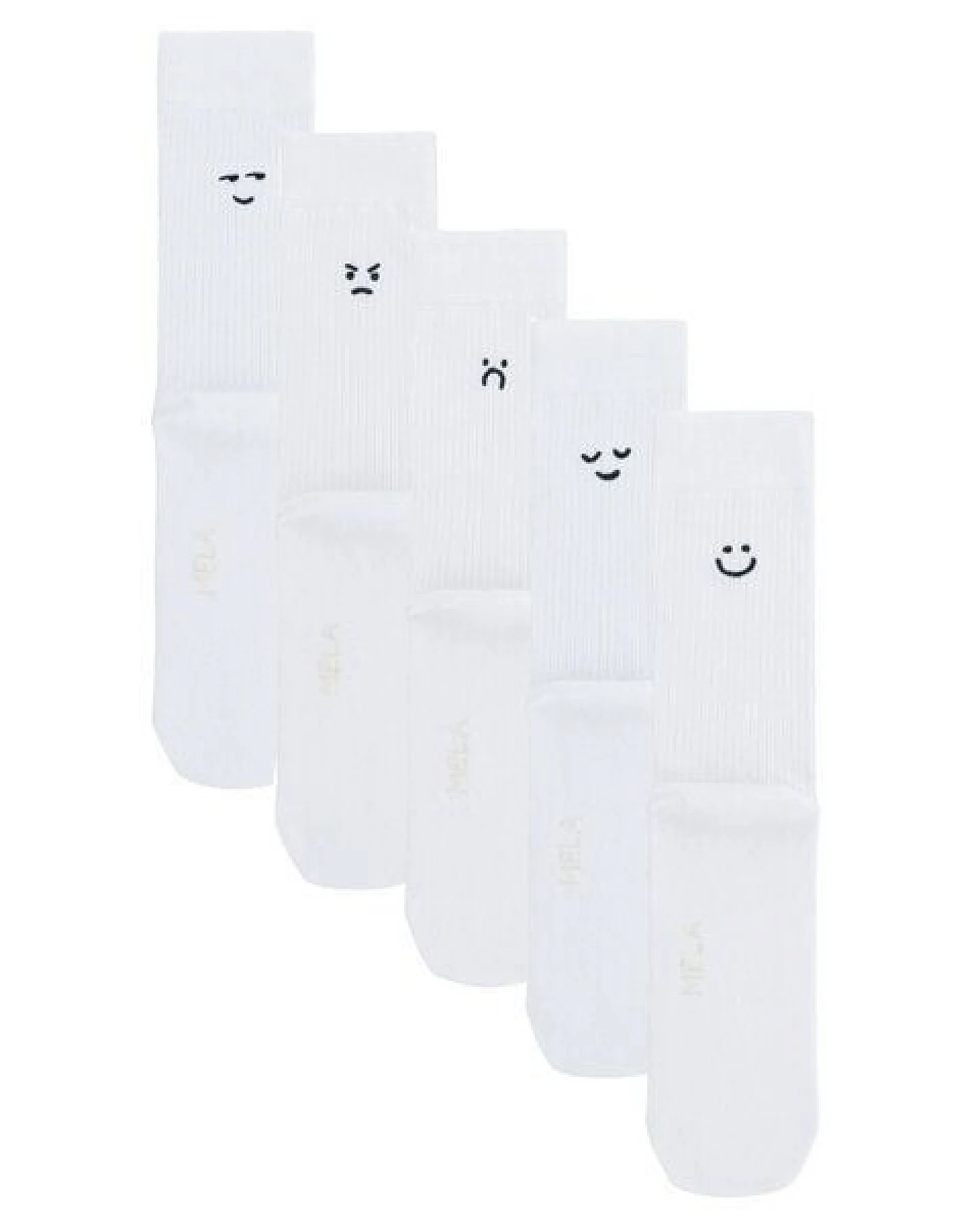 MELA 5 Paar Ripp-Socken mit Stickerei „smiley moods“ – Ansicht 3