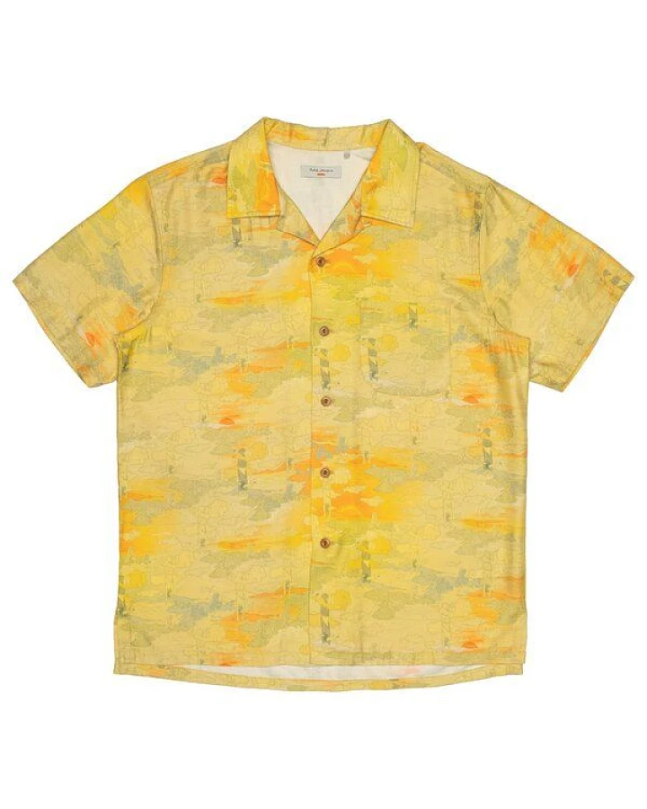 Nudie Jeans Kurzarm-Hemd Arvid Hawaii Drift Away