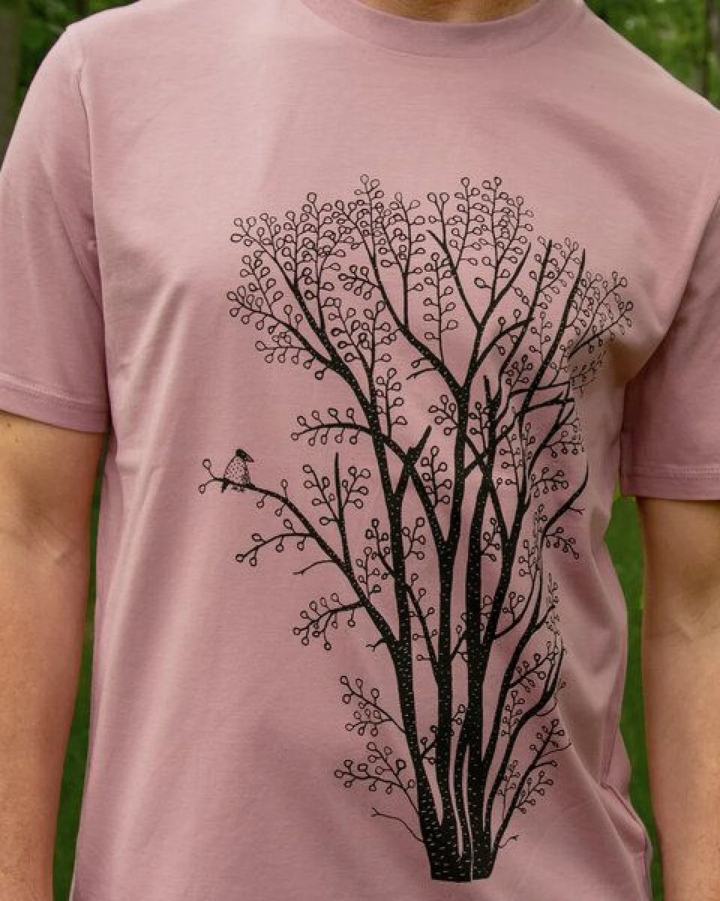 Cmig Herren T-Shirt Erle mit Elster / T-Shirt mit Baum – Ansicht 3