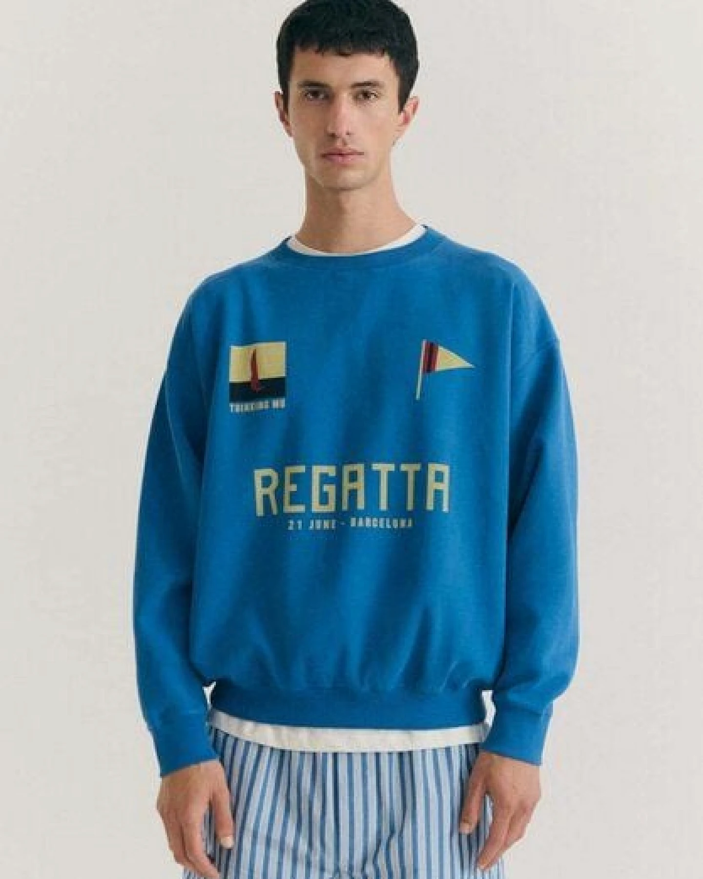 thinking mu Sweatshirt Jadewon Regata aus Bio-Baumwolle – Ansicht 3