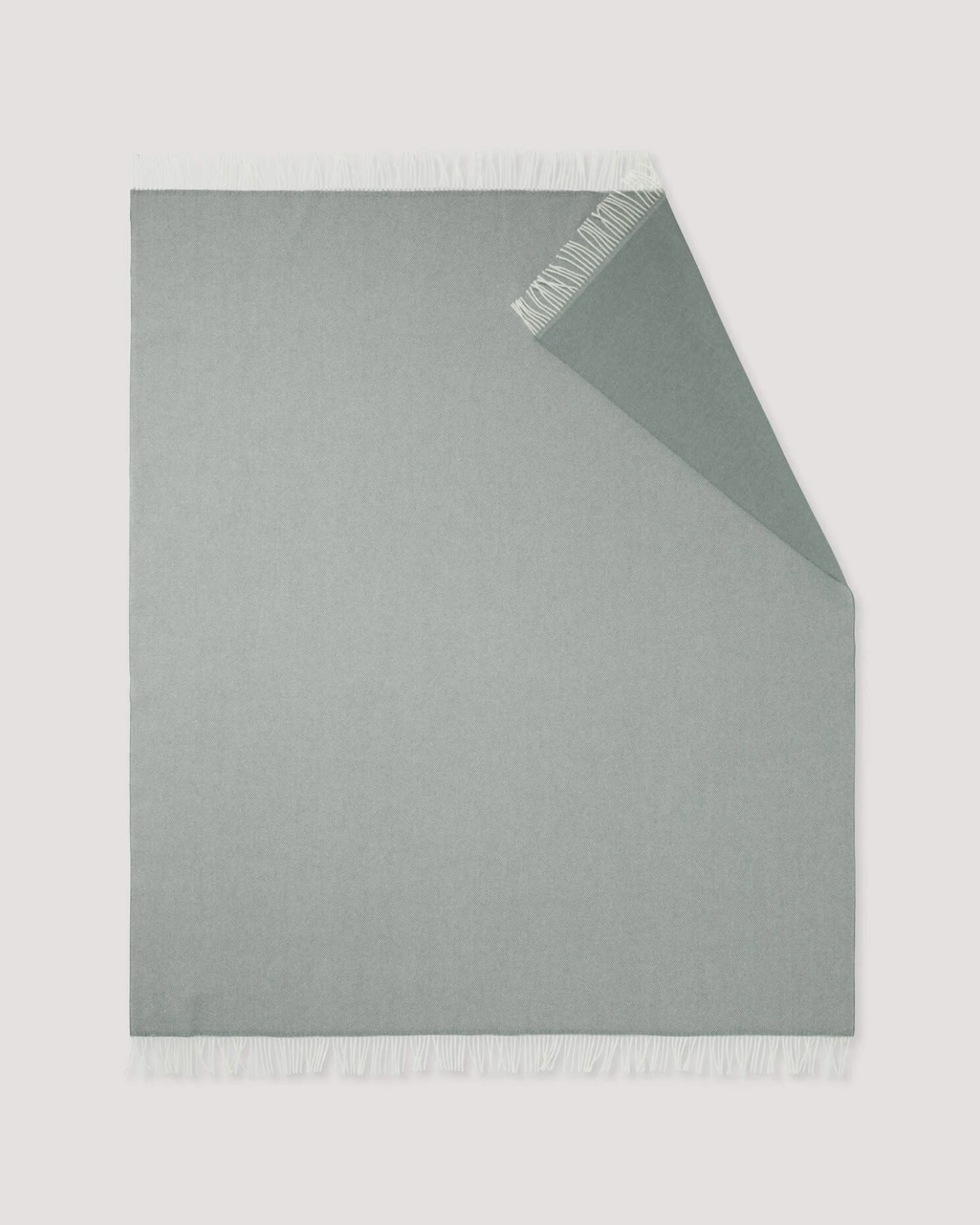 hessnatur Doubleface Plaid TOSID aus Bio-Lambswool - grün - Größe 130x180 cm – Ansicht 3