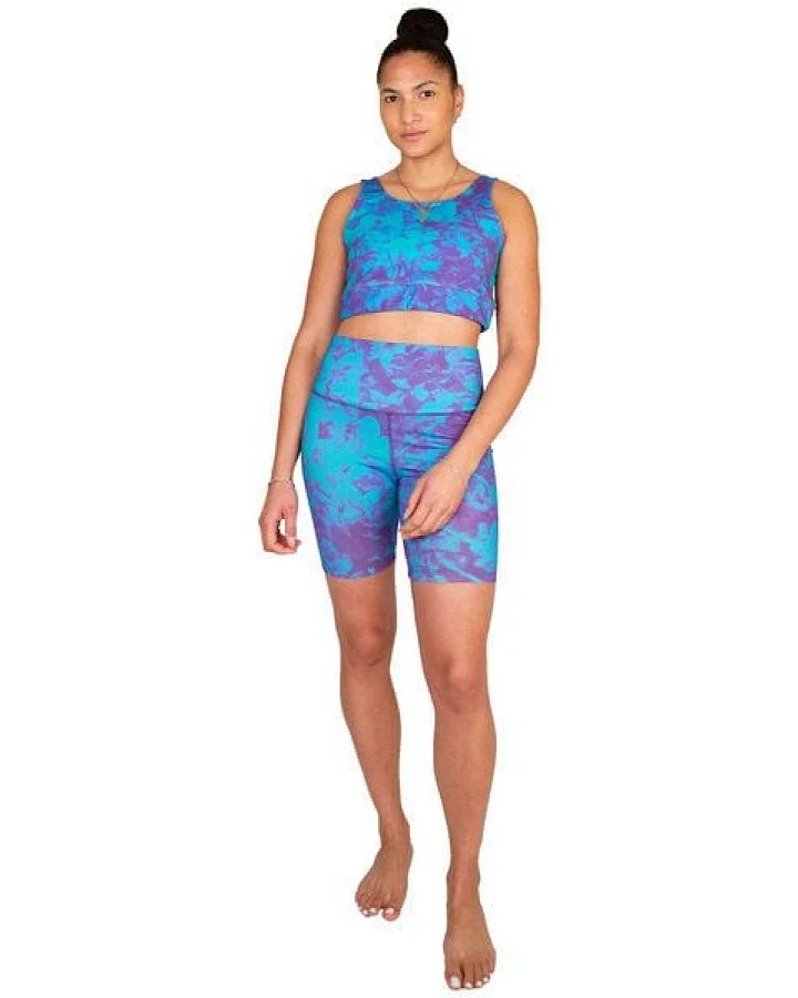 ÆVRIL Damen Kurze Yoga Leggings // Avril Print // Bio-Baumwolle