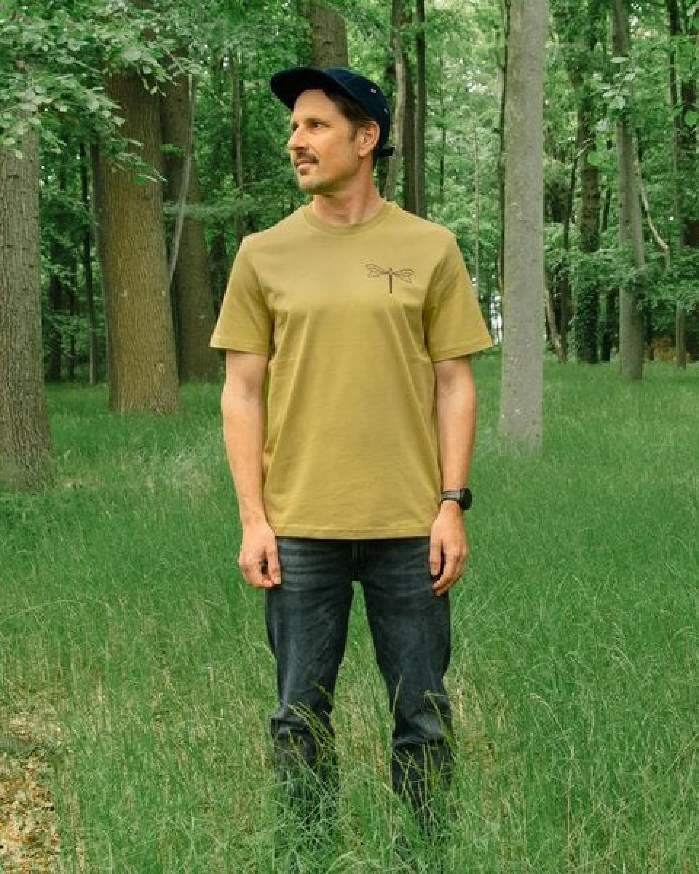 Cmig Libelle T-Shirt in faded olive – Ansicht 4