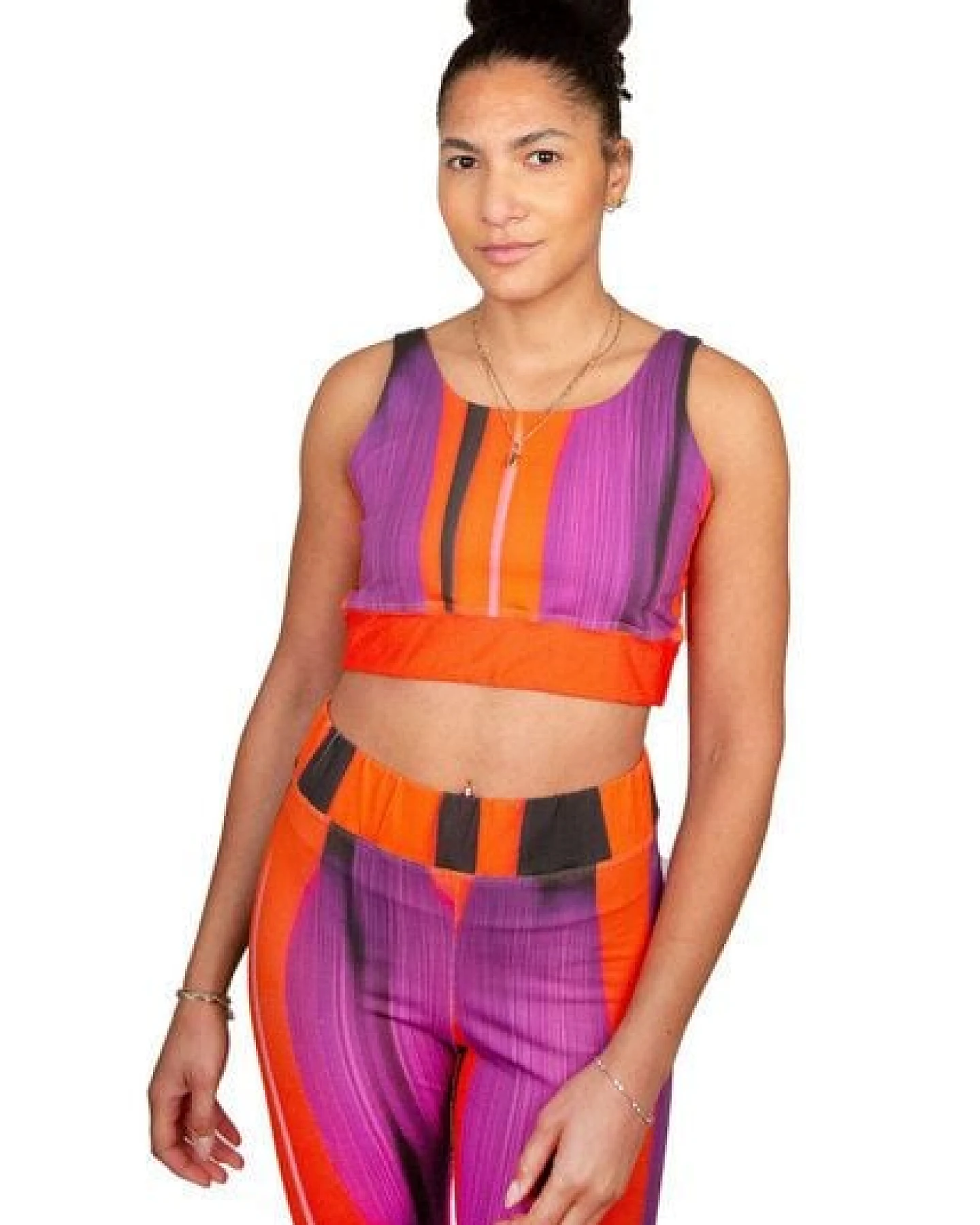 ÆVRIL Damen Yoga BH // Floripa Print // Bio-Baumwolle – Ansicht 2