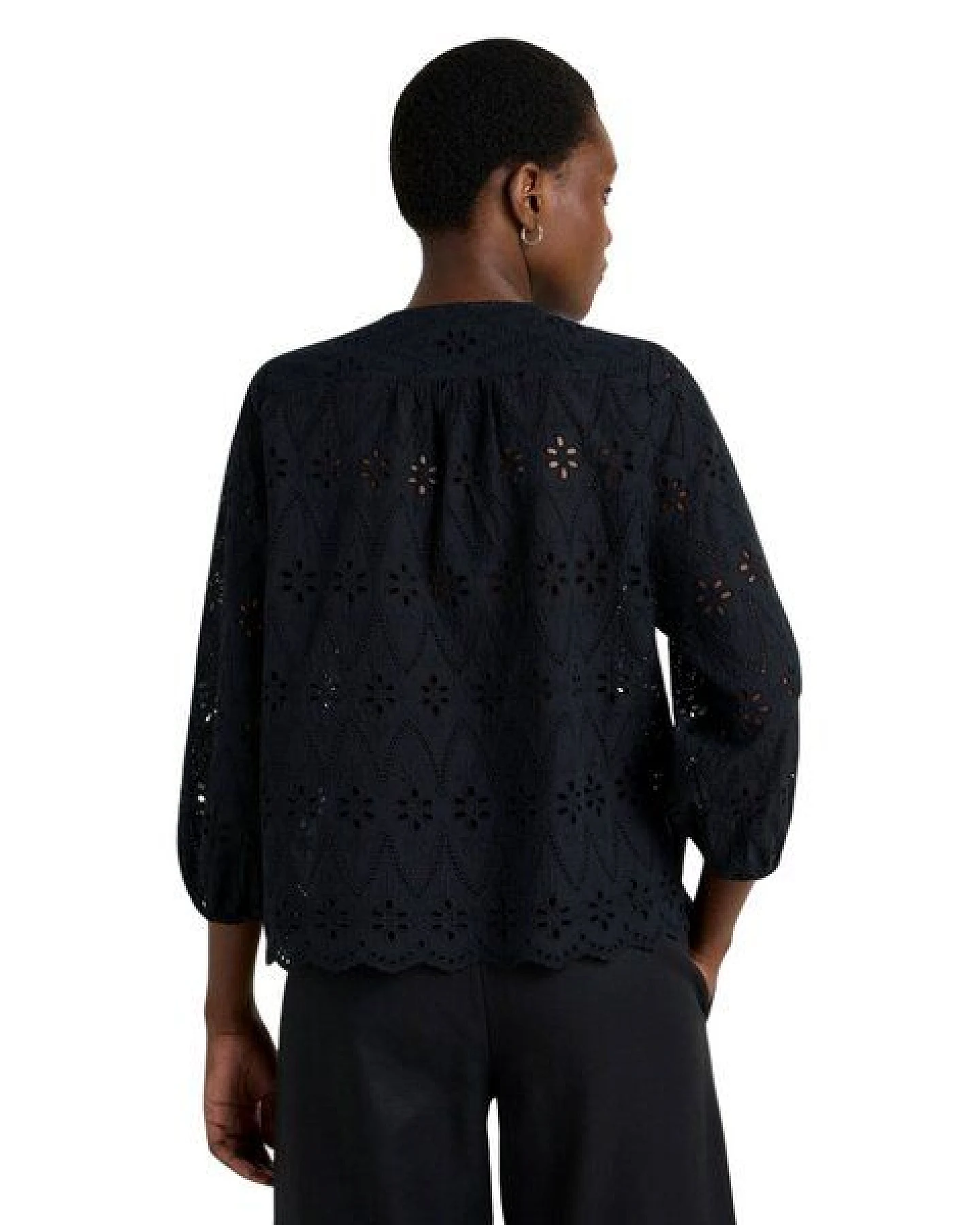 LANIUS Spitzen-Bluse aus Bio-Baumwolle – Ansicht 3