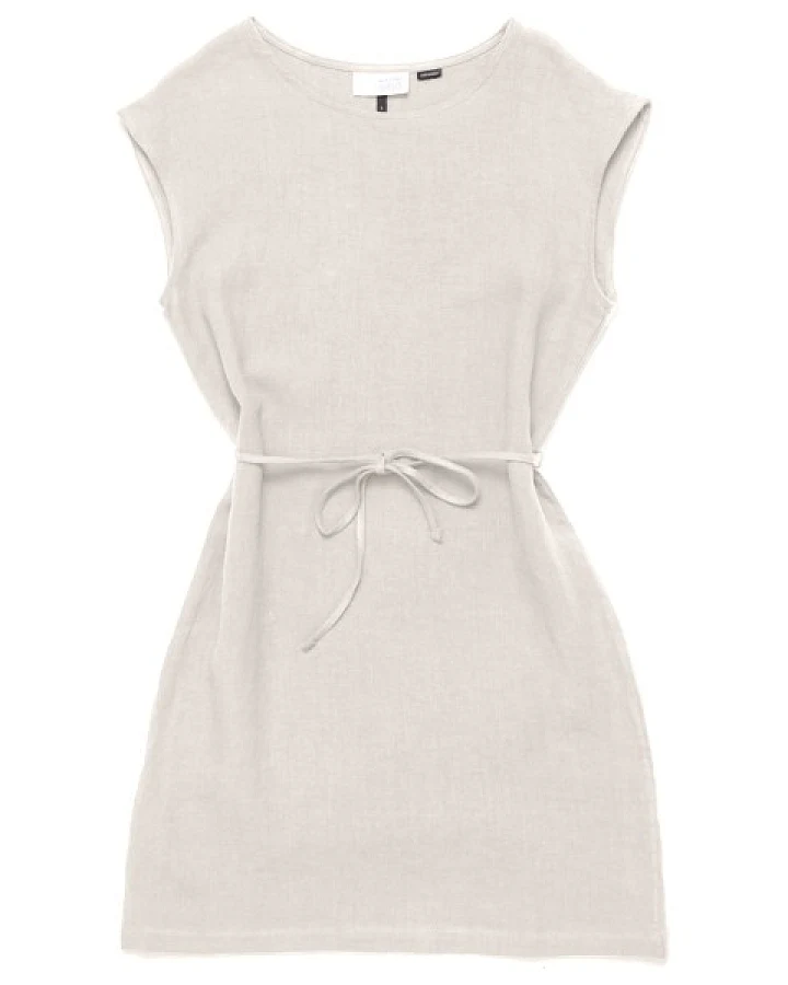 Mazine - Women's Linen Mini Dress - Kleid Gr XL weiß/grau