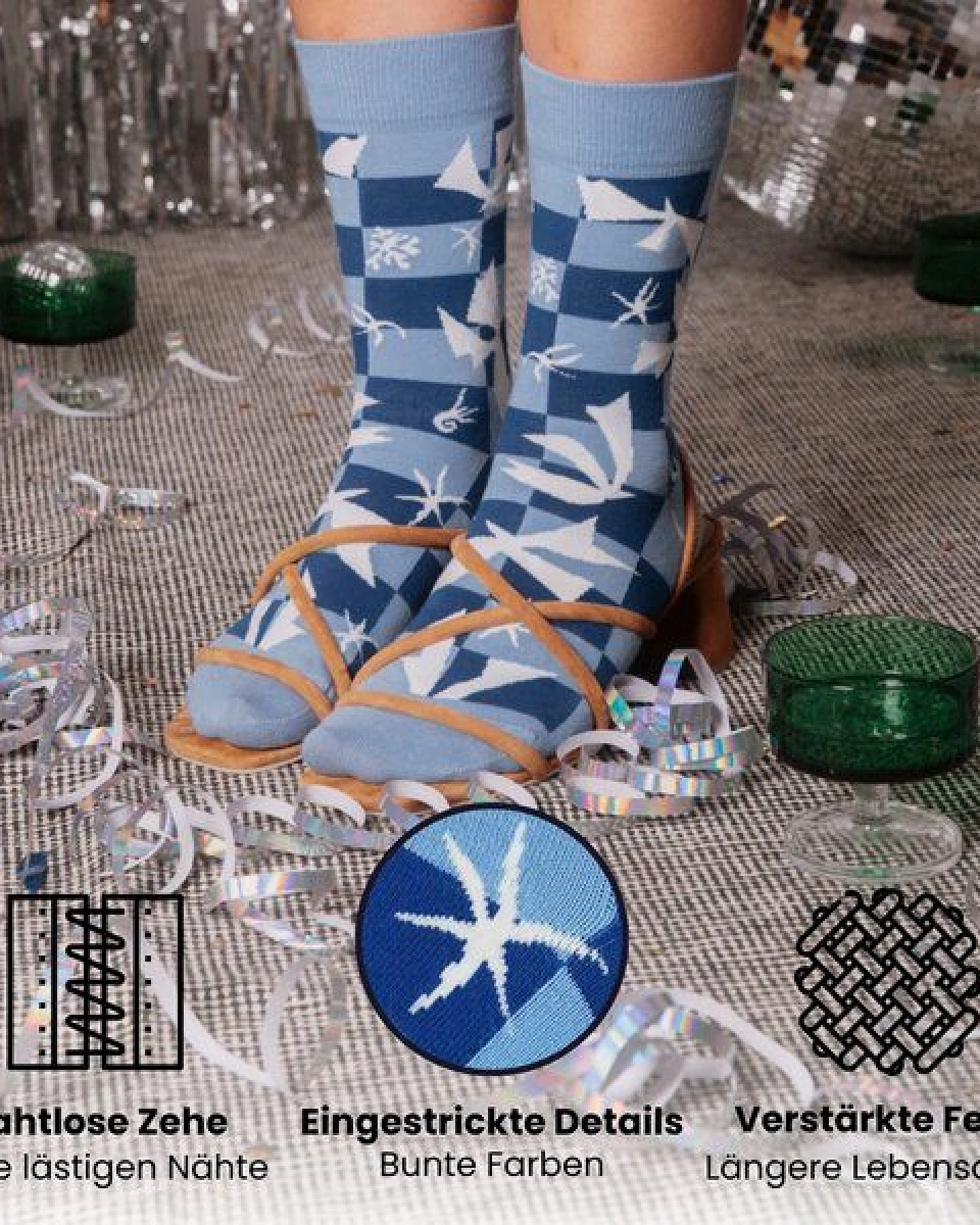 KUNSTSOKKEN Kunst Socken - Nahtlose Bunte Socken aus Bio-Baumwolle Mix - weihnachtsgeschenke für Künstler - Lustige Socken Geschenk – Ansicht 3