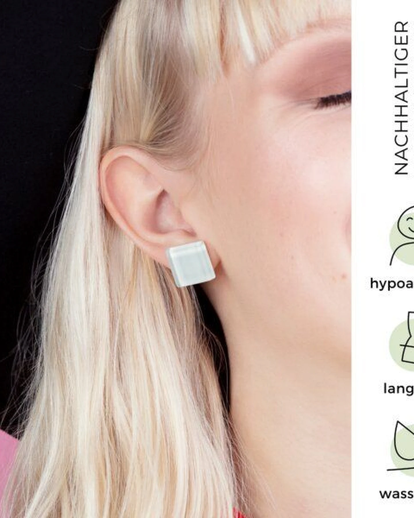 ALEXASCHA Minimalistische Ohrclips aus Glas – Ansicht 3