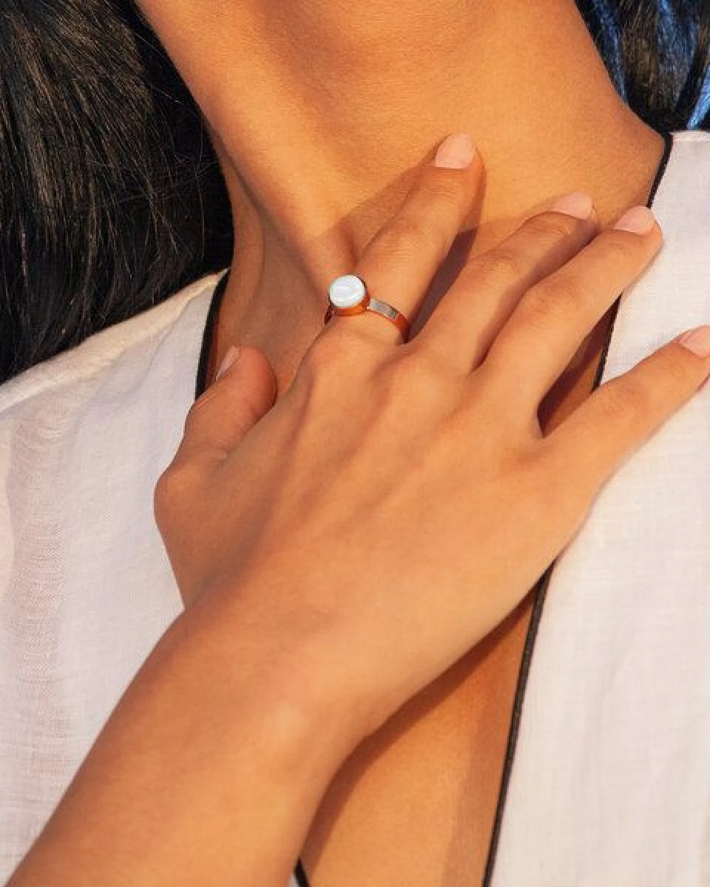 ALEXASCHA Größenverstellbarer Ring mit Stein – Ansicht 2