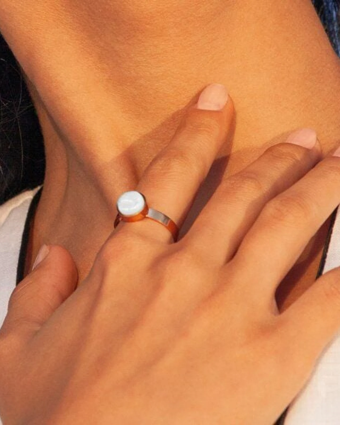 ALEXASCHA Größenverstellbarer Ring mit Stein – Ansicht 3