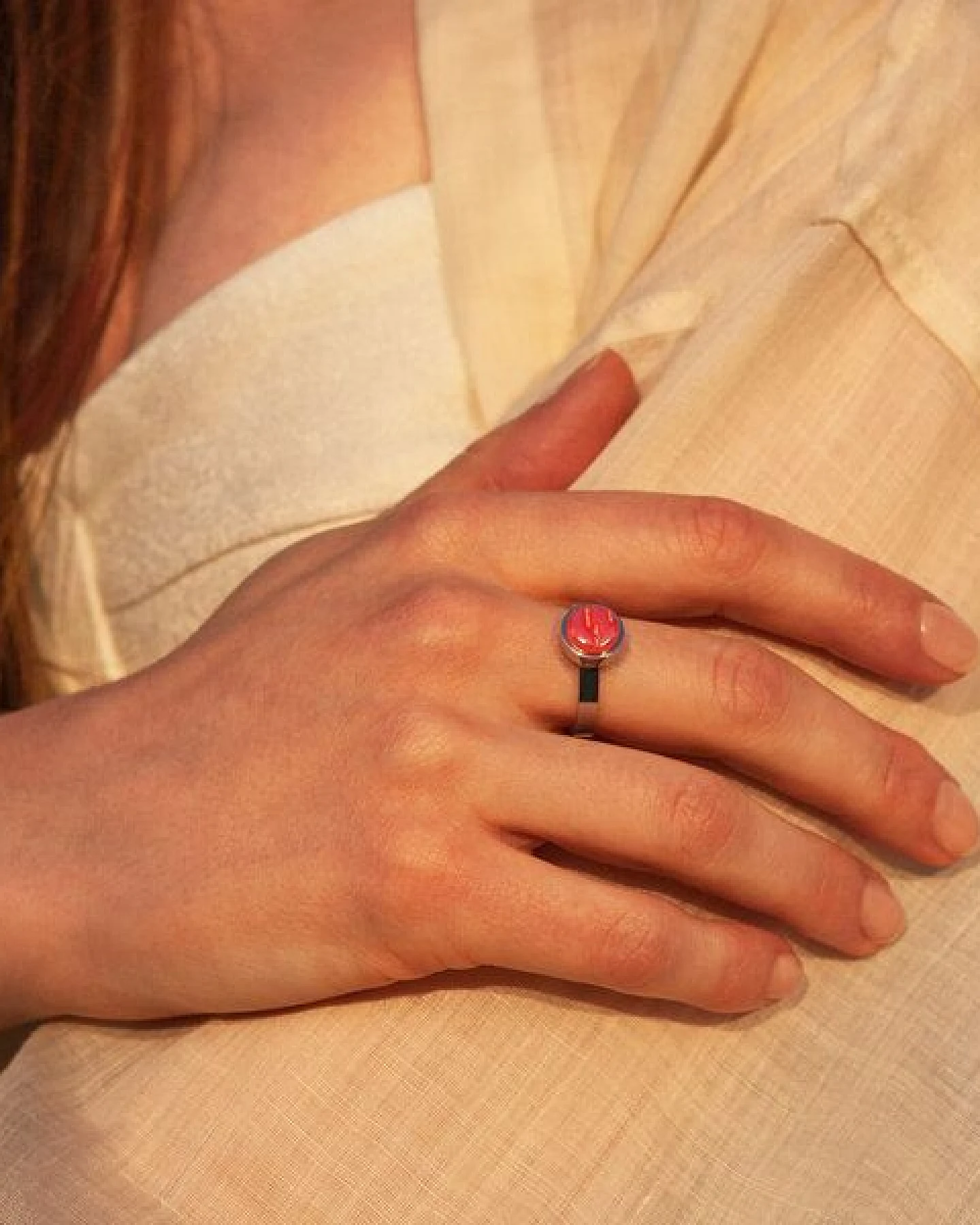 ALEXASCHA Größenverstellbarer Ring mit Stein – Ansicht 3