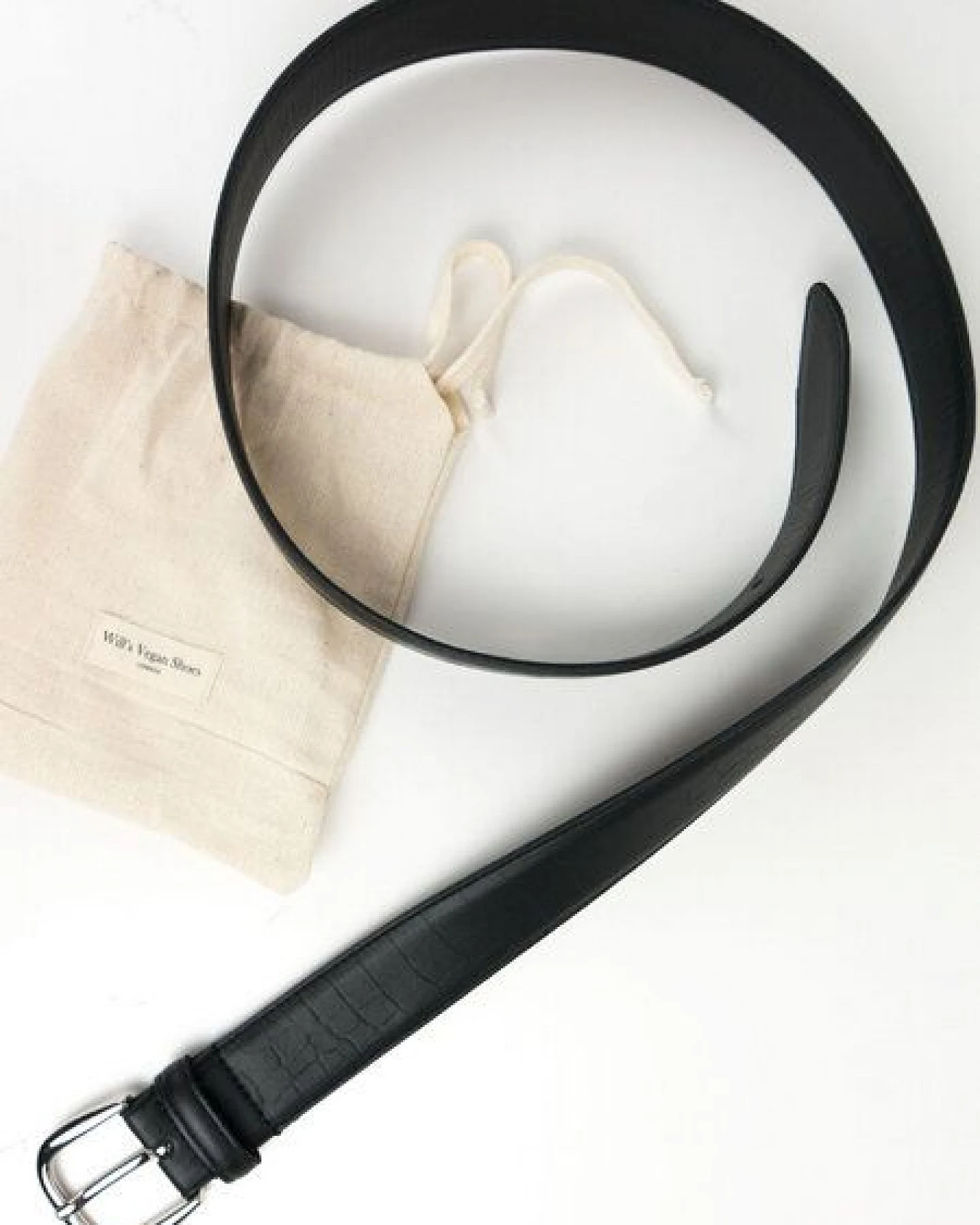 Will's Vegan Shop D-Ring-Gürtel, 3 cm Schwarz Herren – Ansicht 2