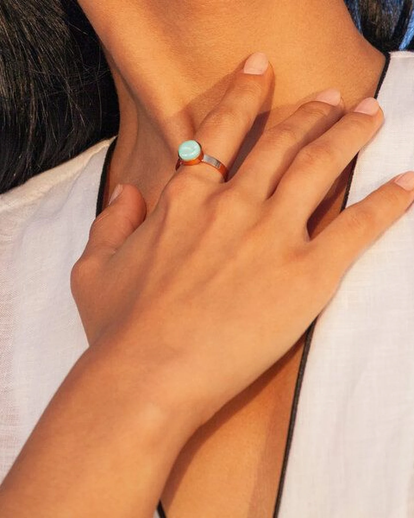 ALEXASCHA Größenverstellbarer Ring mit Stein – Ansicht 2