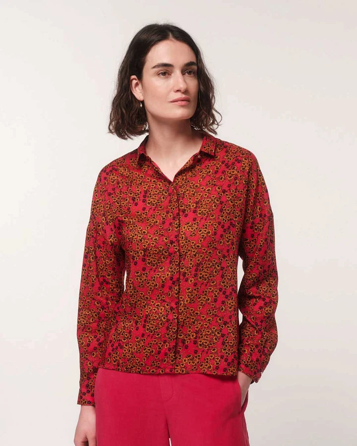 Hemdbluse Print Flower Field