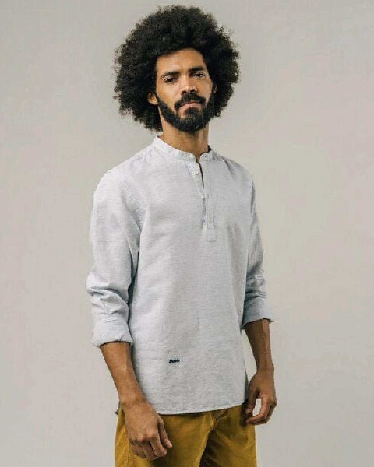 Brava Fabrics Slub Henley Hemd Blue – Ansicht 2