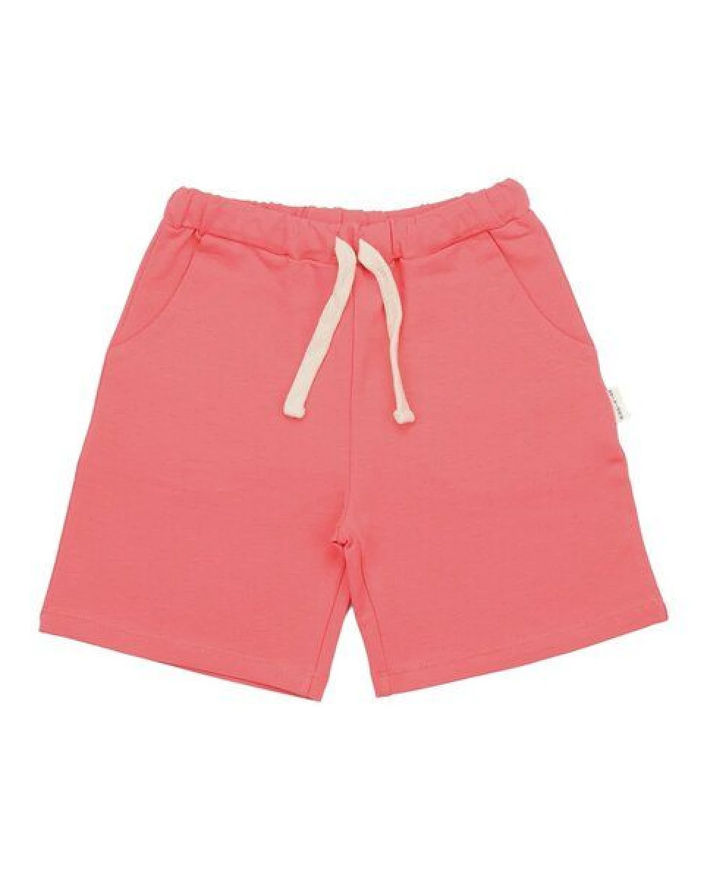 Kinder Shorts GOTS-Bio-Baumwolle Sun Kissed Pink, elastischer Bund mit Kordelzug, leichte Sommerhose – Walkiddy – Ansicht 2
