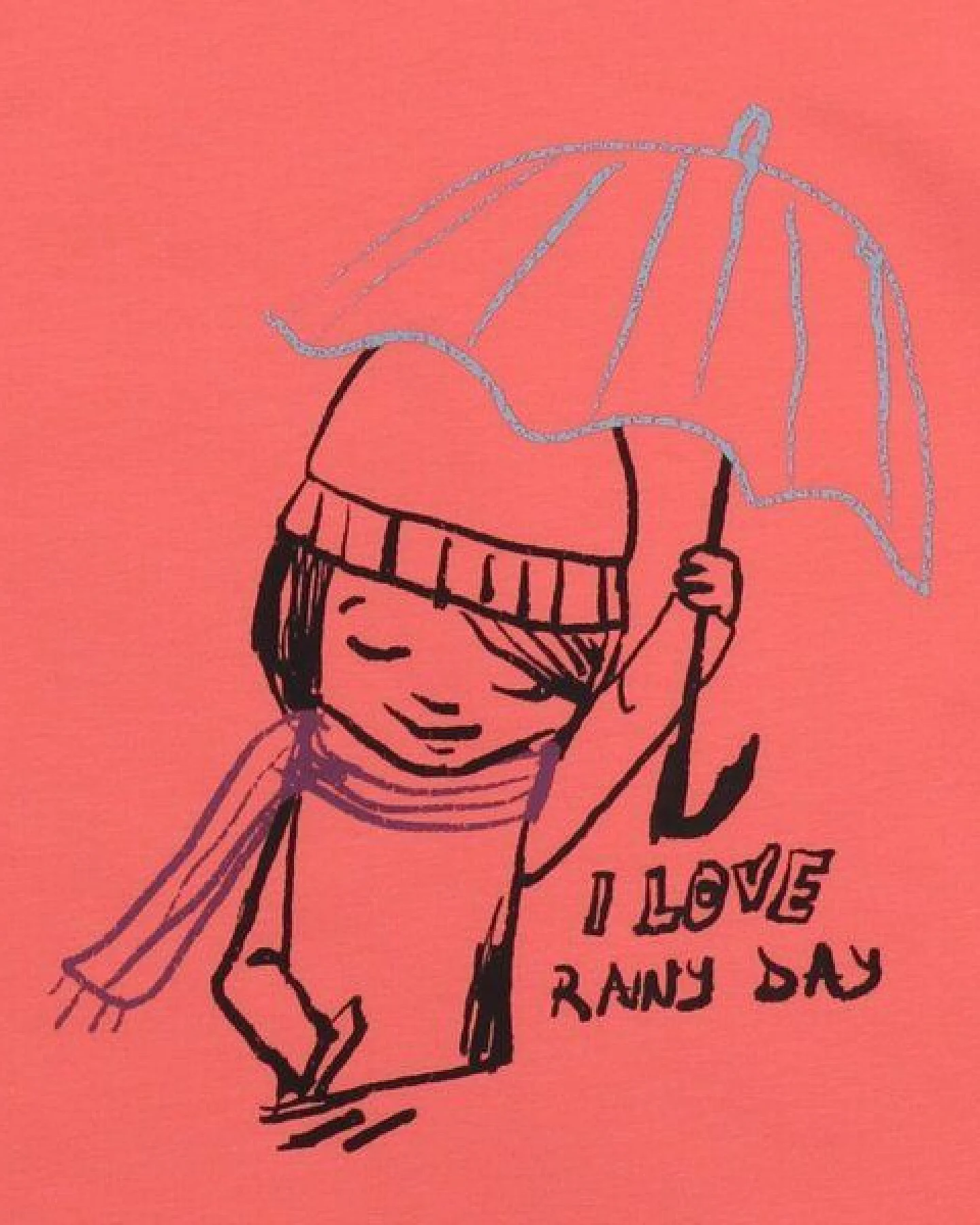 Cotokids Kinder Langarmshirt GOTS-zertifiziert aus Bio-Baumwolle, korallrot mit „Flying Umbrella“-Motiv – Walkiddy, weich & hautfreundlich – Ansicht 3