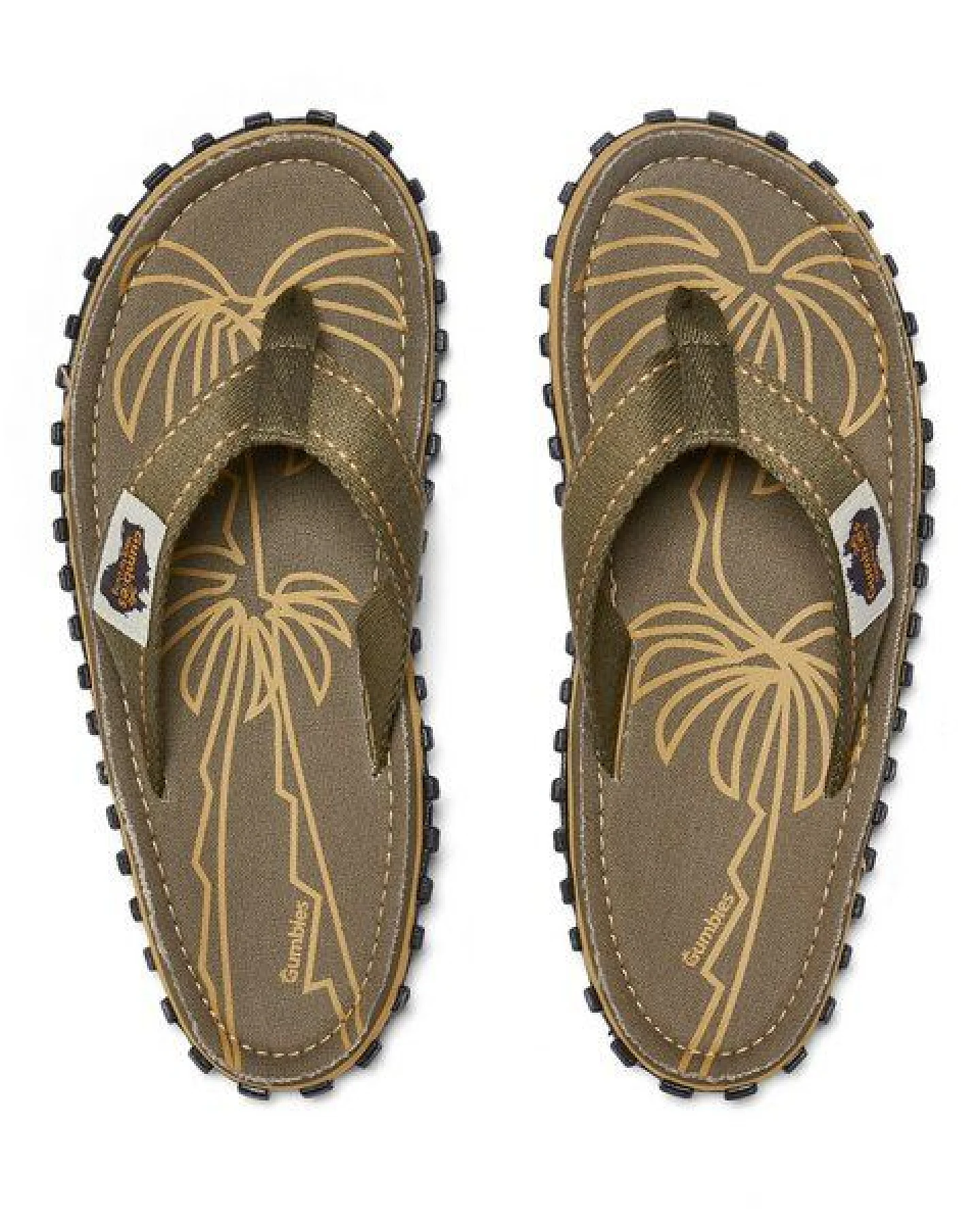 GUMBIES Palm Leaf Khaki Nachhaltige Flip Flops – Ansicht 3