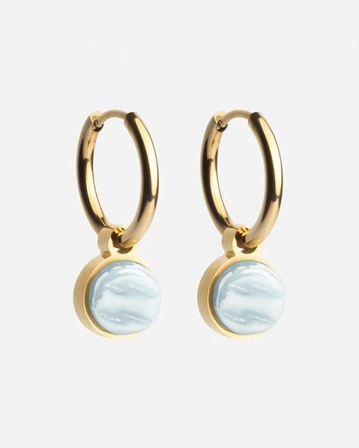 ALEXASCHA Gold Creolen mit Anhänger