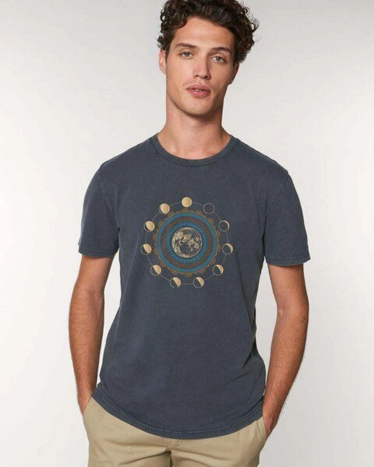 Kultgut Biofair Shirt- Reine Biobaumwolle - Ausgewaschener Vintagelook/ Luna Way – Ansicht 2