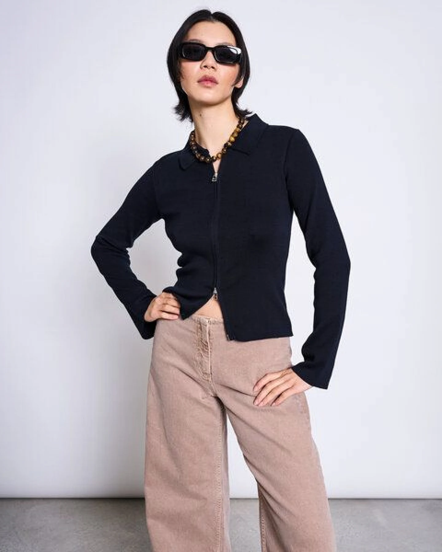 JAN N JUNE Baumwoll Zip Jacke TYRIE – Ansicht 3