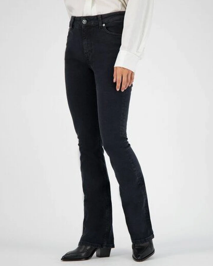 MUD Jeans Damen Jeans "Flared Hazen - Stone Black"