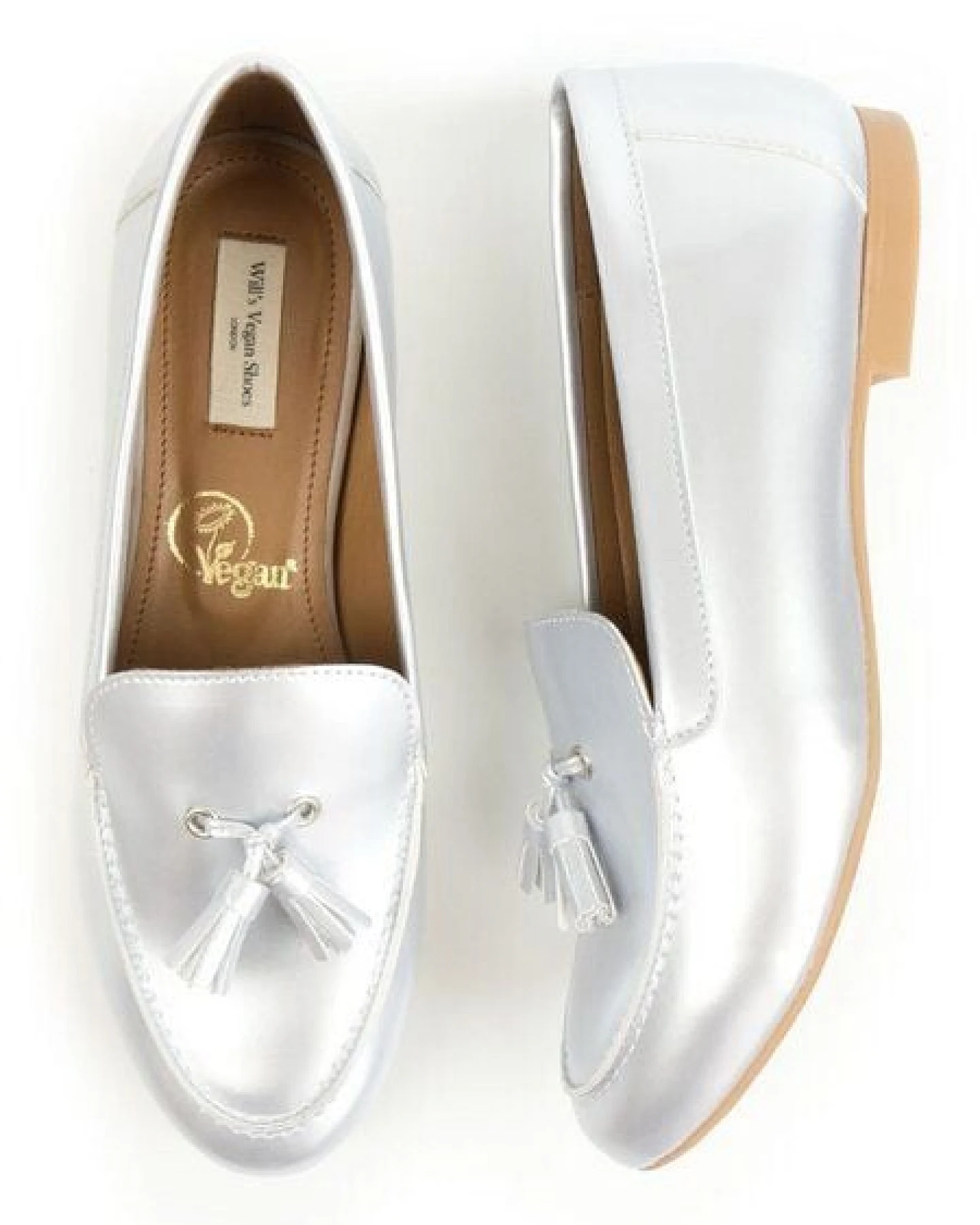 Will's Vegan Shop Tassle Loafer Silber Damen – Ansicht 3