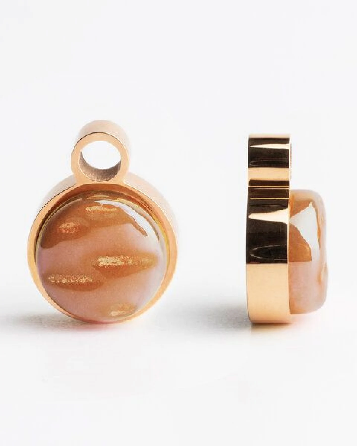 ALEXASCHA Roségold Clip Creolen mit Anhänger – Ansicht 3