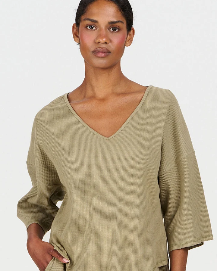 Dreiviertelarm V-Neck T-Shirt Modell: Ida